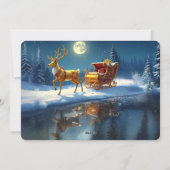 Reindeer Christmas Sleigh Holiday Card シーズンカード (裏面)