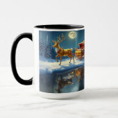 Reindeer Christmas Sleigh Holiday Mug マグカップ (左)