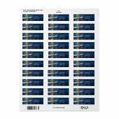 Reindeer Christmas Sleigh Return Address Label ラベル (フルシート)