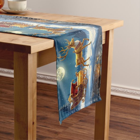 Reindeer Christmas Sleigh Table Runner ロングテーブルランナー (インサイチュ)