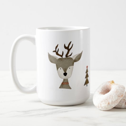 Reindeer Coffee Mug | Holiday | 15 oz | Ceramic コーヒーマグカップ (ドーナツ)