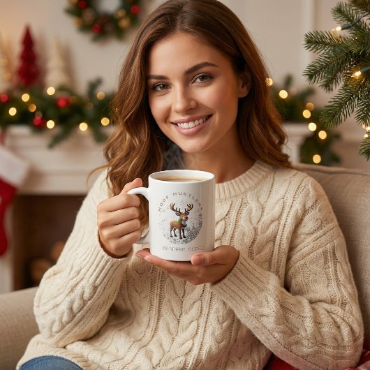  Reindeer coffee mugs cartoon cute typography ジャンボコーヒーマグカップ