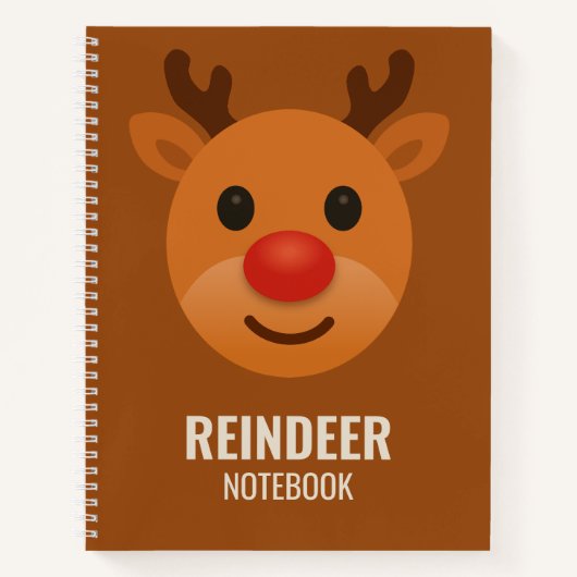 Reindeer College Notebook Graph – Cute Christmas ノートブック (正面)