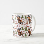 Reindeer cute floral mug コーヒーマグカップ (正面右)