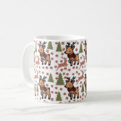 Reindeer cute floral mug コーヒーマグカップ (正面左)
