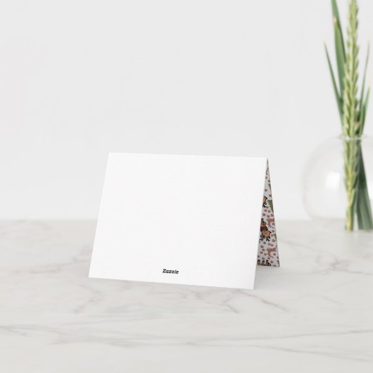 Reindeer cute floral mug サンキューカード (裏面)