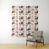 Reindeer cute floral mug タペストリー (インサイチュ)