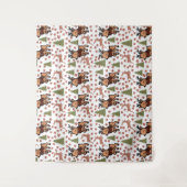 Reindeer cute floral mug タペストリー (正面)