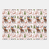 Reindeer cute floral mug ラッピングペーパーシート (正面3)