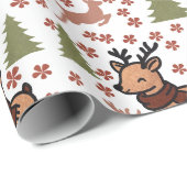 Reindeer cute floral mug ラッピングペーパー (ロールコーナー)