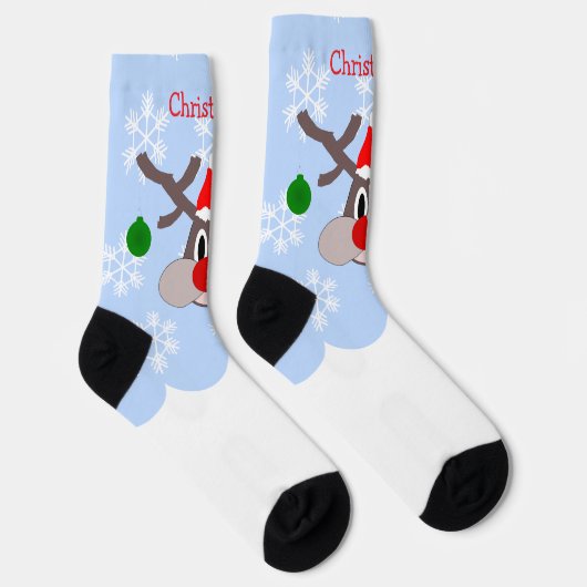 Reindeer Design Christmas ソックス (右)