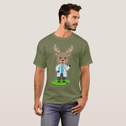 Reindeer Doctor Stethoscope Tシャツ (正面フル)