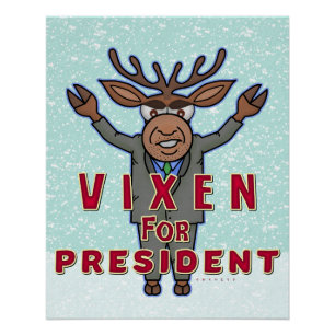 Reindeer Electionおもしろいなクリスマスの口やかましい女の大統領 ポスター