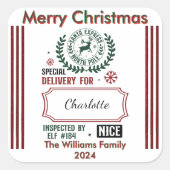 Reindeer Express: Cheerful Holiday Season スクエアシール (正面)