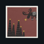 Reindeer found the star スタンダードカクテルナプキン<br><div class="desc">Reindeer found the star: Christmas paper party napkin. Warm,  hand drawn illustration good for festive season.</div>