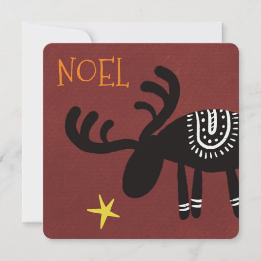 Reindeer found the star: Christmas card, flat カード (正面)