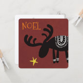Reindeer found the star: Christmas card, flat カード (正面/裏面インサイチュ)