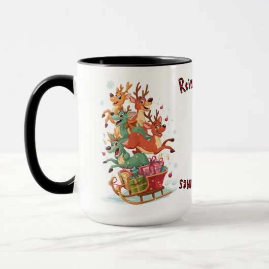 Reindeer Games Mug - Holiday Gift マグカップ (左)