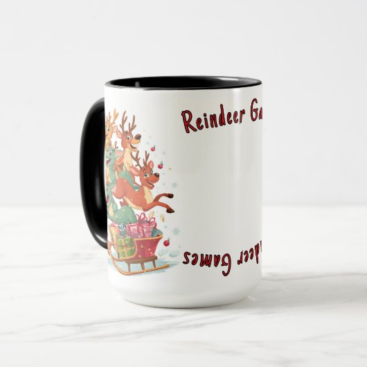 Reindeer Games Mug - Holiday Gift マグカップ (正面左)