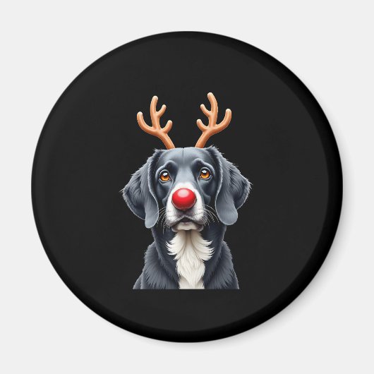 Reindeer Great Dane Christmas Great Dane Dog Mom D マグネット (正面)