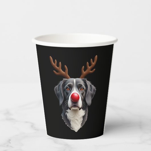 Reindeer Great Dane Christmas Great Dane Dog Mom D 紙コップ (正面)