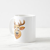 reindeer happy reindeer with big antlers and smile コーヒーマグカップ (正面左)