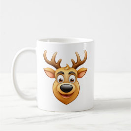 reindeer happy reindeer with big antlers and smile コーヒーマグカップ
