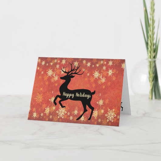 Reindeer Holiday Greeting Card シーズンカード (正面)