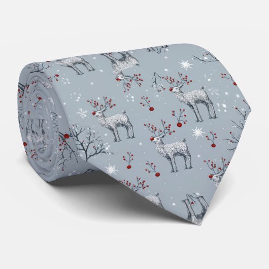Reindeer Holiday Neck Tie ネクタイ (ロール)