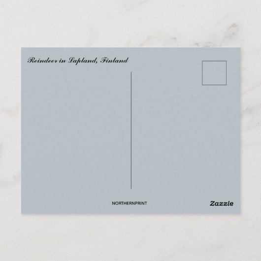 Reindeer in Lapland Finland ポストカード (裏面)