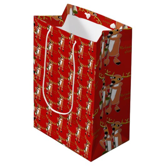 Reindeer Jazz Wrapping Paper ミディアムペーパーバッグ (正面アングル)