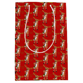 Reindeer Jazz Wrapping Paper ミディアムペーパーバッグ