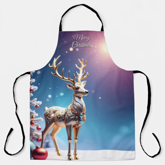 Reindeer Jewels Christmas Holiday Apron エプロン (正面)