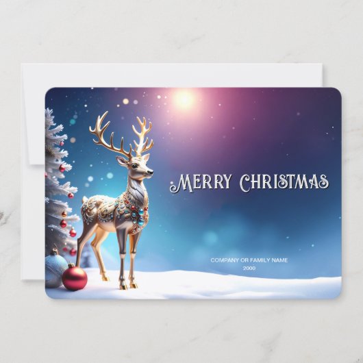 Reindeer Jewels Christmas Holiday Card シーズンカード (正面)