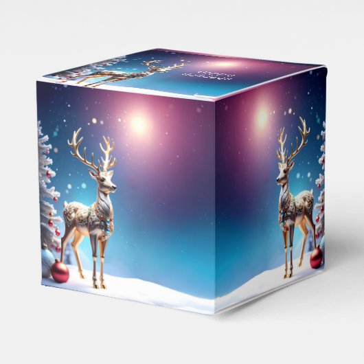 Reindeer Jewels Christmas Holiday Favor Box フェイバーボックス (正面サイド)