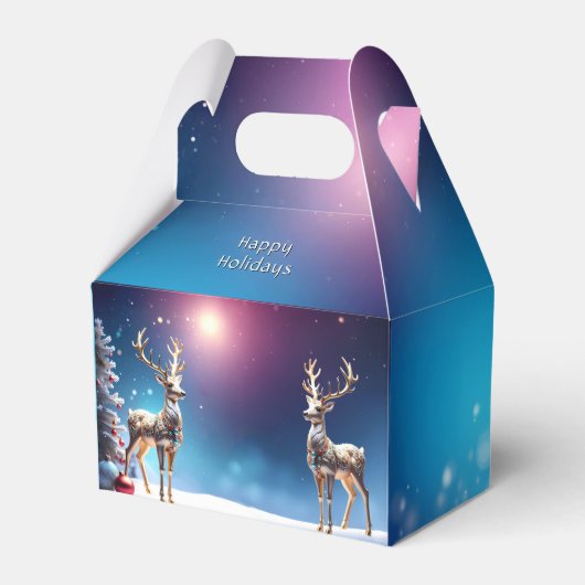 Reindeer Jewels Christmas Holiday Gift Box フェイバーボックス (正面サイド)