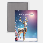 Reindeer Jewels Christmas Holiday Magnet マグネット (正面/裏面)