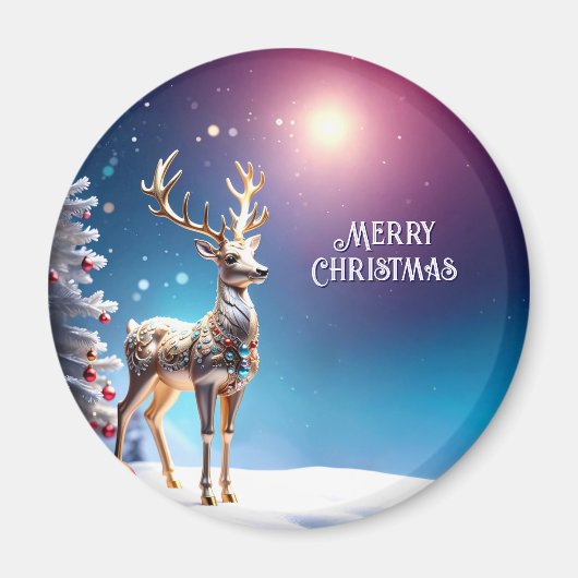 Reindeer Jewels Christmas Holiday Magnet マグネット (正面)
