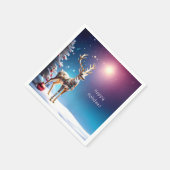 Reindeer Jewels Christmas Holiday Napkin スタンダードカクテルナプキン (角)