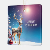 Reindeer Jewels Christmas Holiday Ornament セラミックオーナメント (左)