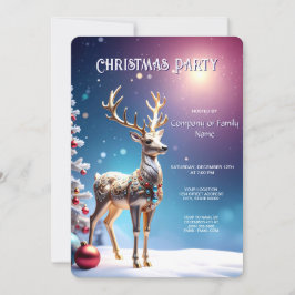 Reindeer Jewels Christmas Holiday Party Invitation 招待状