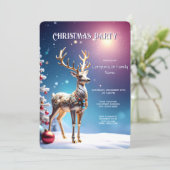 Reindeer Jewels Christmas Holiday Party Invitation 招待状 (スタンド正面)