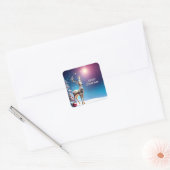 Reindeer Jewels Christmas Holiday Sticker スクエアシール (封筒)