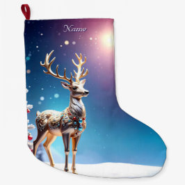 Reindeer Jewels Christmas Holiday Stocking ラージクリスマスストッキング