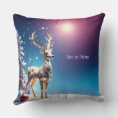 Reindeer Jewels Christmas Holiday Throw Pillow クッション (裏面)