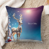 Reindeer Jewels Christmas Holiday Throw Pillow クッション (ブランケット)