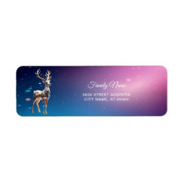 Reindeer Jewels Christmas Return Address Label ラベル