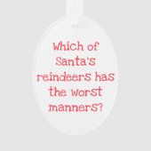Reindeer Joke Christmas Acrylic Ornament オーナメント (正面)