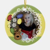 Reindeer Lightsカスタマイズ可能な写真オーナメント セラミックオーナメント (正面)