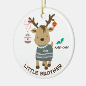 Reindeer Little Brother Christmas Ornament セラミックオーナメント (左)